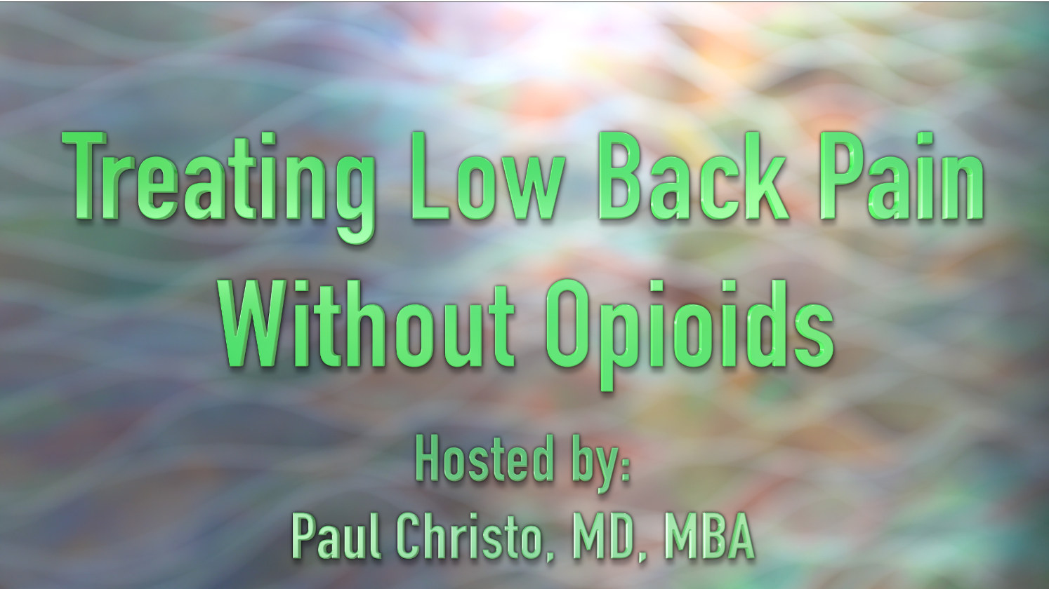 Treating Lower Back Pain Without Opioids