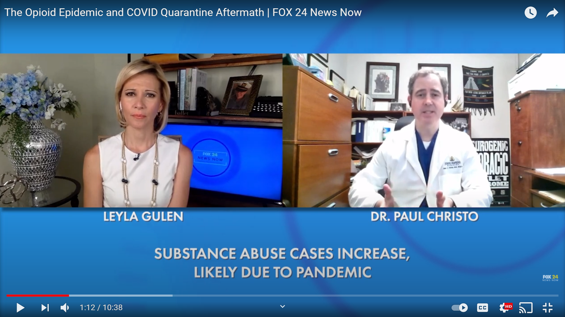 Dr. Christo on FOX 24 News Now: The Opioid Epidemic and COVID